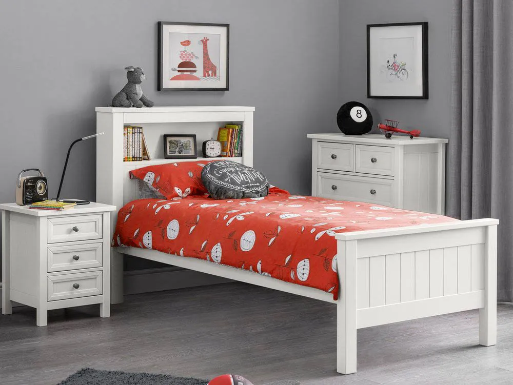 Julian Bowen Julian Bowen Maine Bookcase Surf White Wooden Bed Frame
