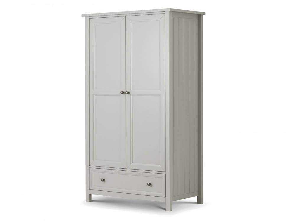 Julian Bowen Julian Bowen Maine Dove Grey 2 Door 1 Drawer Double Wardrobe (Flat Packed)