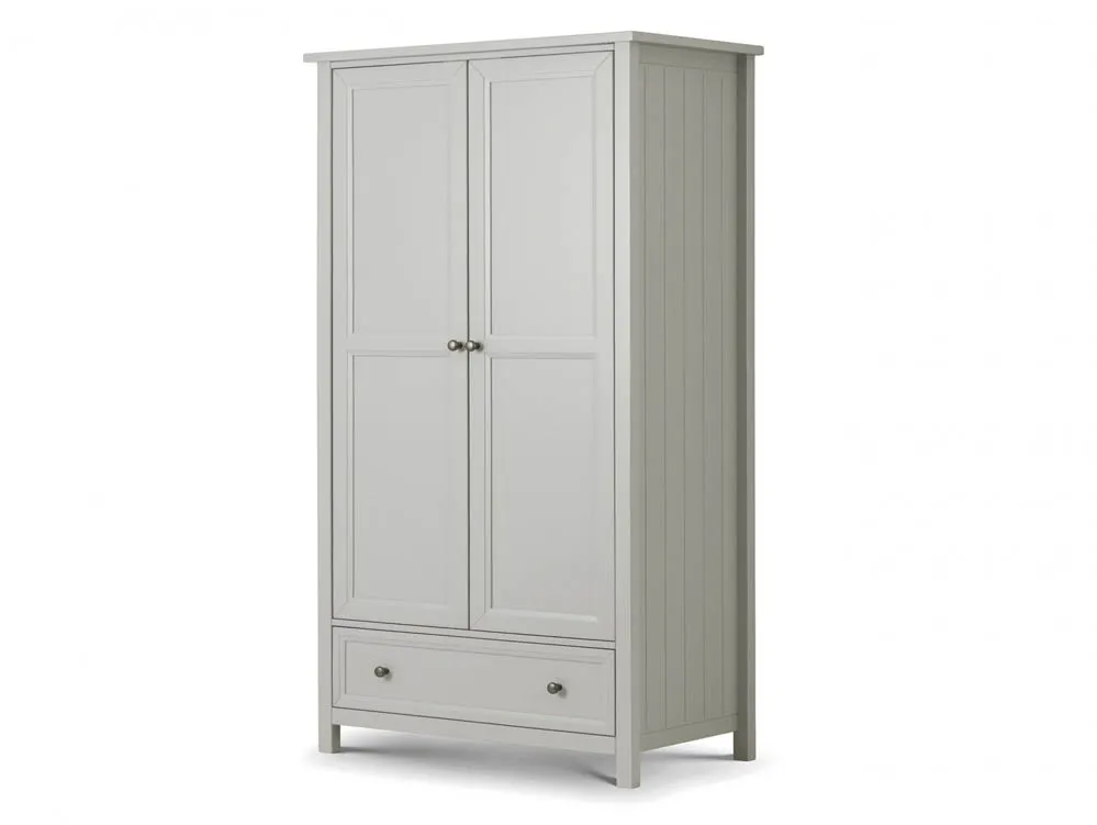 Julian Bowen Julian Bowen Maine Dove Grey 2 Door 1 Drawer Double Wardrobe