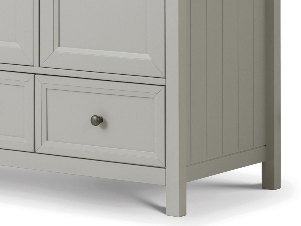 Julian Bowen Julian Bowen Maine Dove Grey 3 Door 2 Drawer Triple Wardrobe (Flat Packed)
