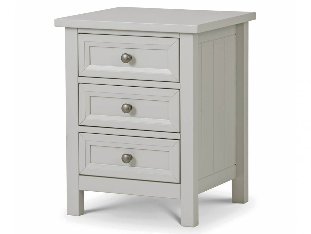 Julian Bowen Julian Bowen Maine Dove Grey 3 Drawer Bedside Cabinet (Flat Packed)