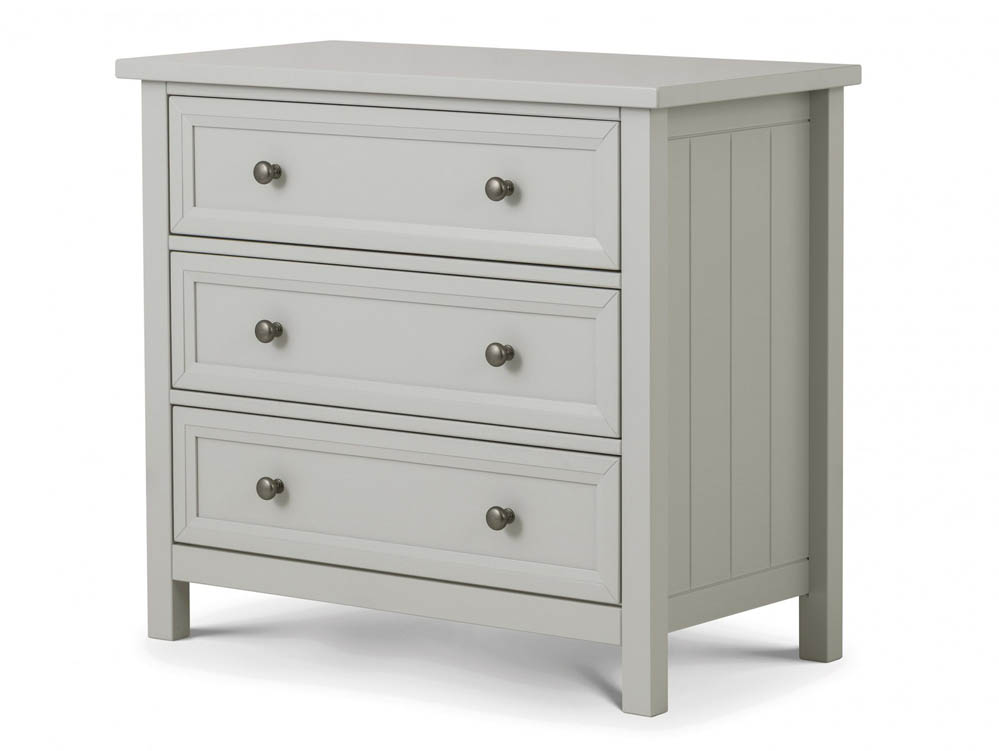 Julian Bowen Julian Bowen Maine Dove Grey 3 Drawer Low Chest of Drawers (Flat Packed)