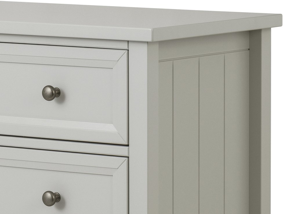 Julian Bowen Julian Bowen Maine Dove Grey Double Pedestal Wooden Dressing Table (Flat Packed)