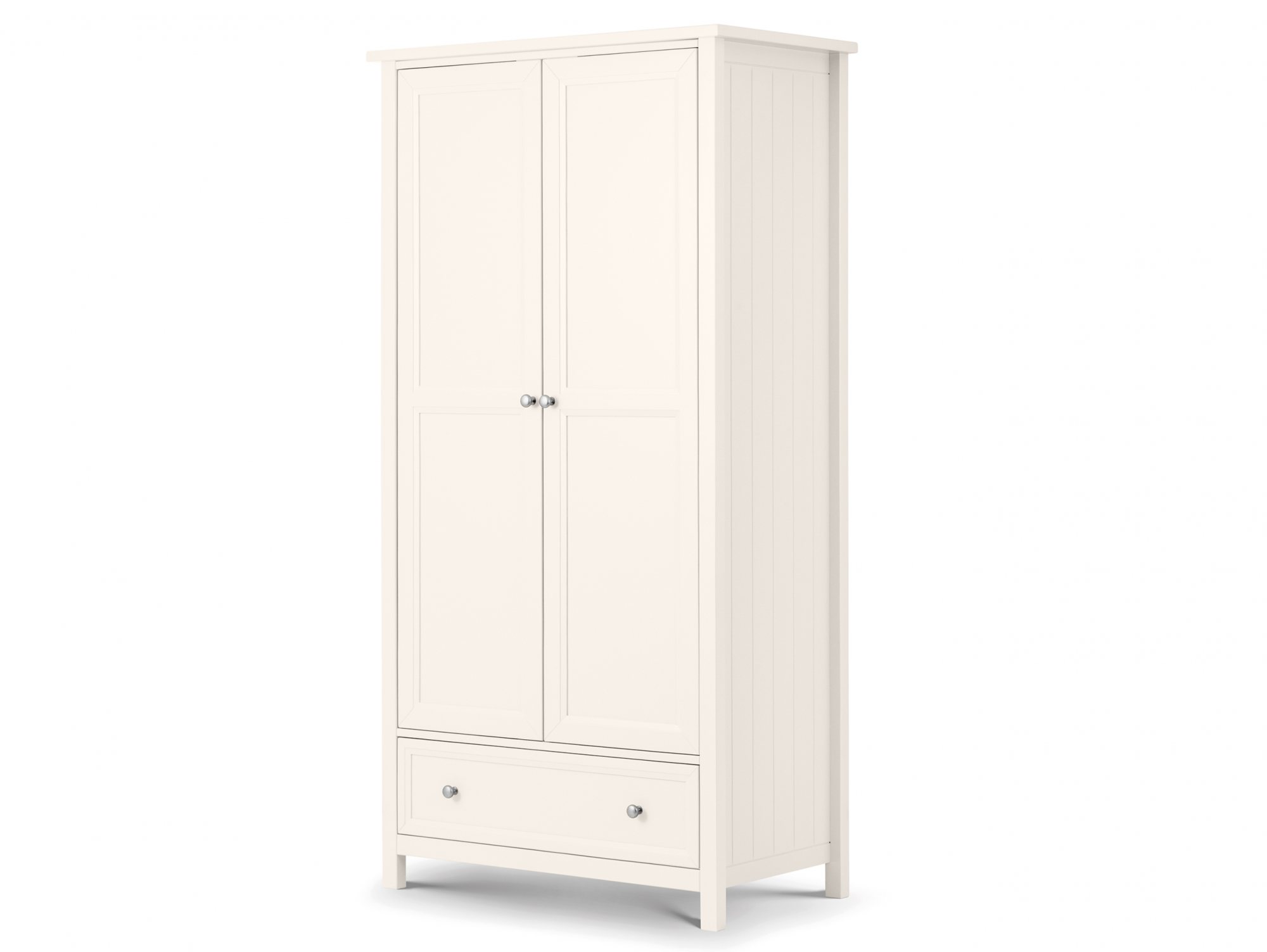 Julian Bowen Julian Bowen Maine Surf White 2 Door 1 Drawer Double Wardrobe (Flat Packed)