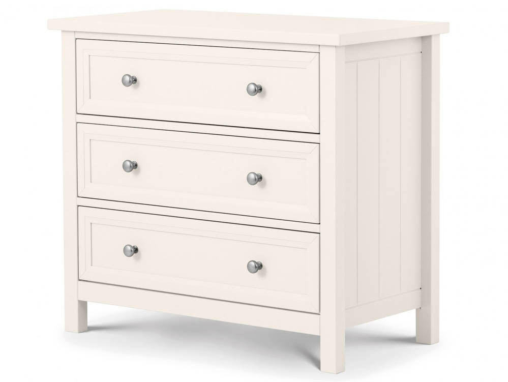 Julian Bowen Julian Bowen Maine Surf White 3 Drawer Low Chest of Drawers (Flat Packed)