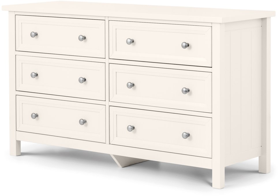 Julian Bowen Julian Bowen Maine Surf White 6 Drawer Chest of Drawers (Flat Packed)