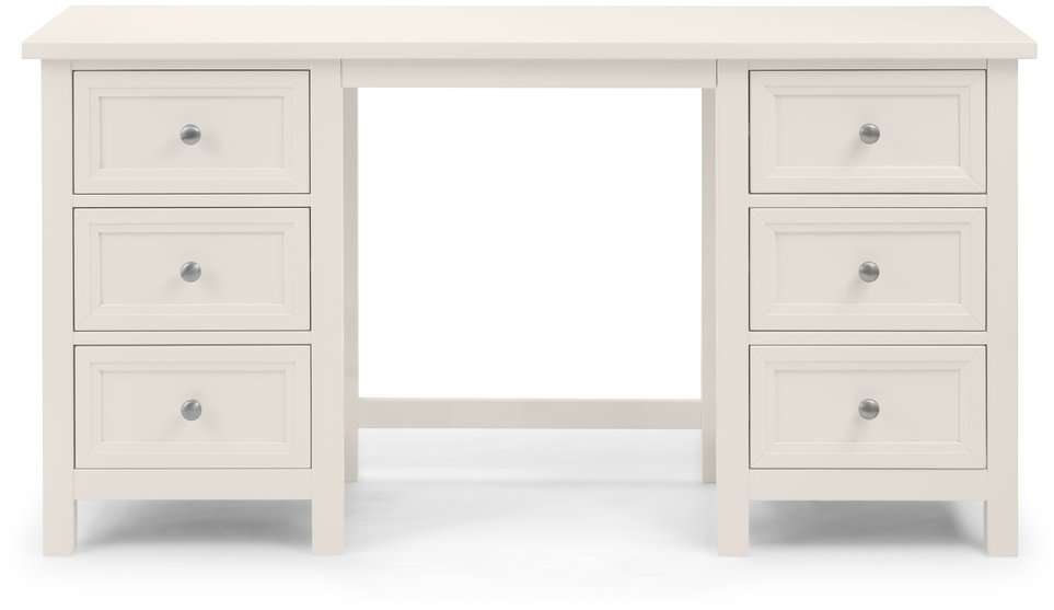 Julian Bowen Julian Bowen Maine Surf White Double Pedestal Wooden Dressing Table (Flat Packed)