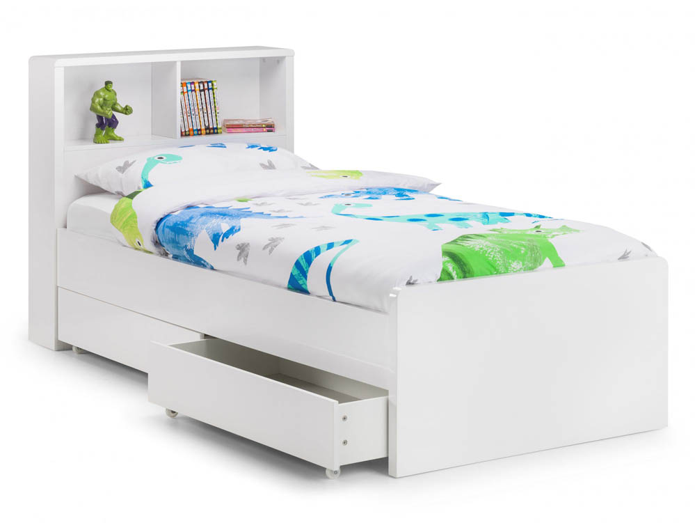 White High Gloss Bed Frame, Large Single Bed Frame