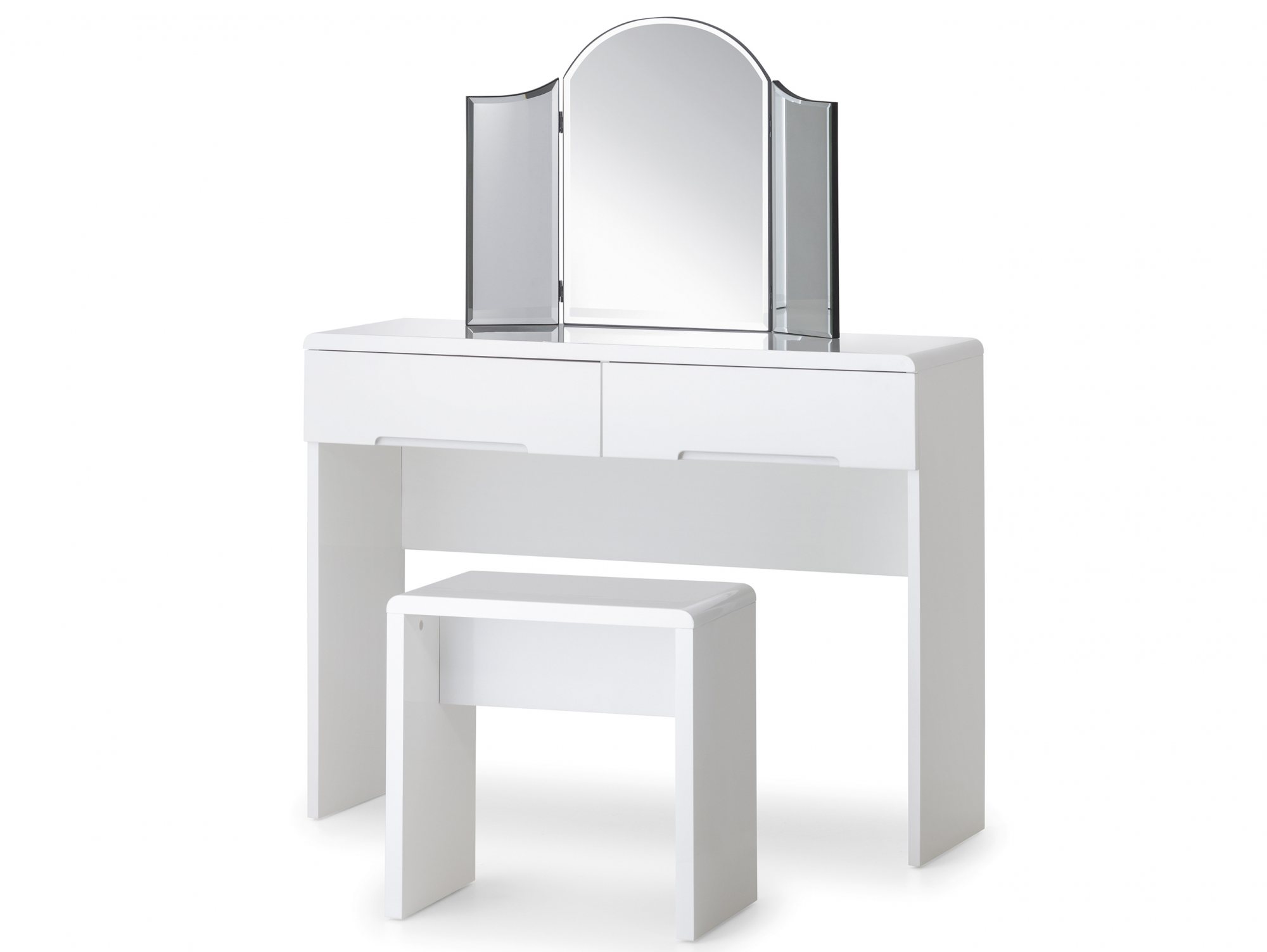 Julian Bowen Julian Bowen Manhattan White High Gloss 2 Drawer Dressing Table (Flat Packed)