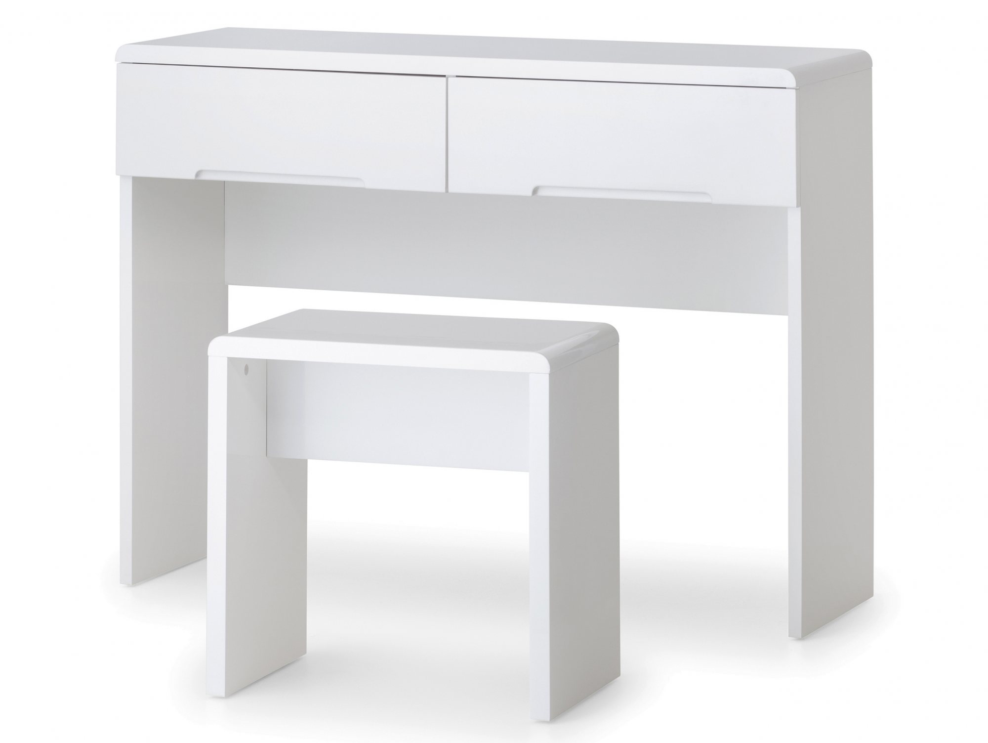 Julian Bowen Julian Bowen Manhattan White High Gloss 2 Drawer Dressing Table (Flat Packed)