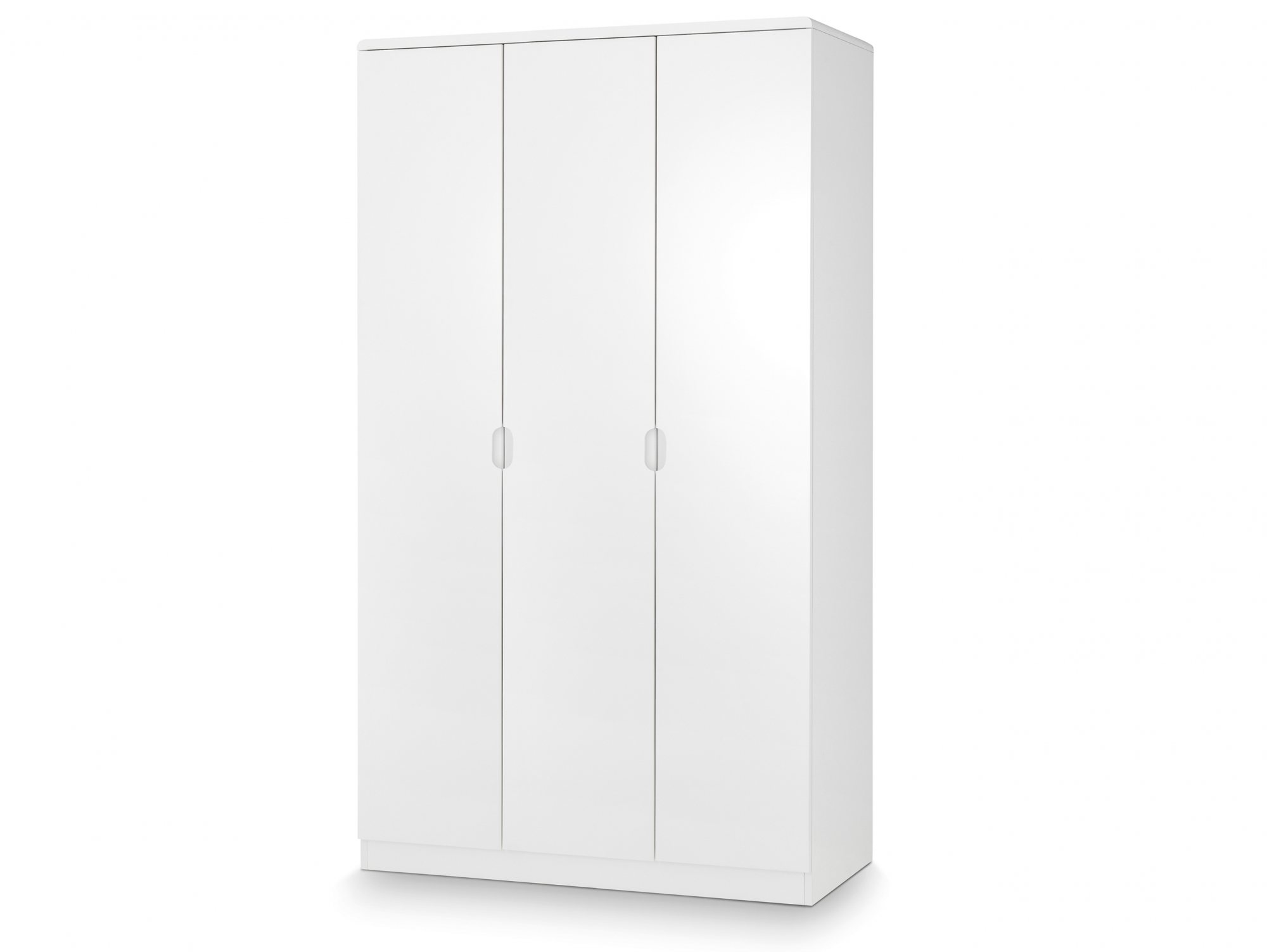 Julian Bowen Julian Bowen Manhattan White High Gloss 3 Door Triple Wardrobe (Flat Packed)