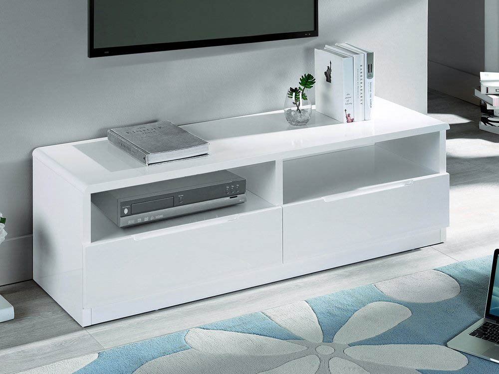 Julian Bowen Julian Bowen Manhattan White High Gloss TV Media Cabinet (Flat Packed)
