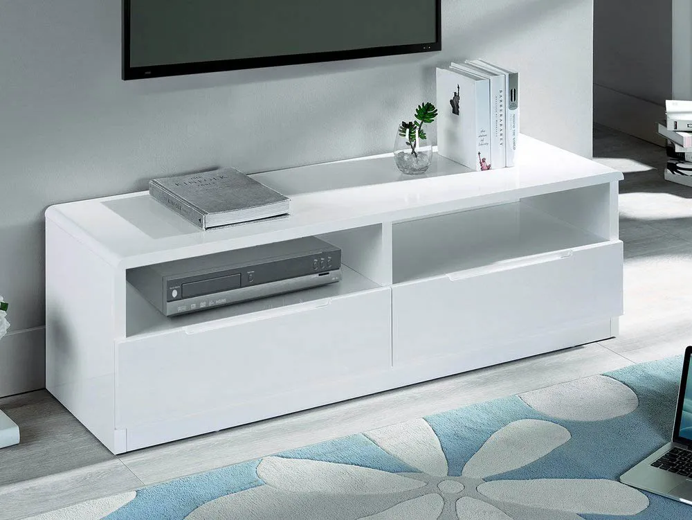 Julian Bowen Julian Bowen Manhattan White High Gloss TV Media Cabinet