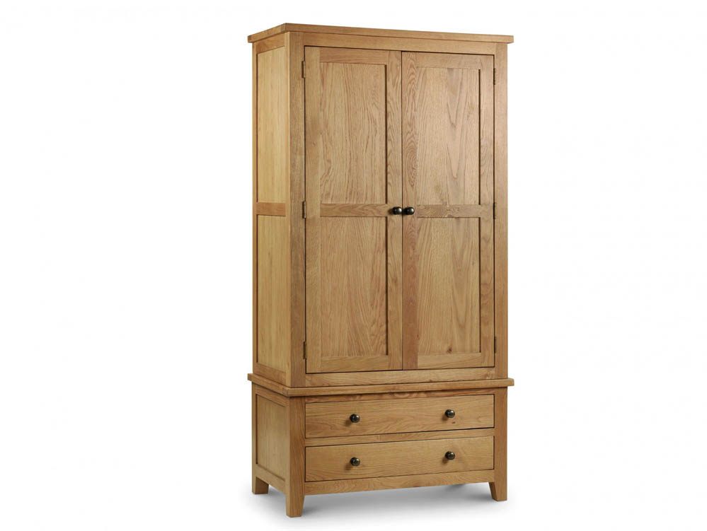 Julian Bowen Julian Bowen Marlborough 2 Door 2 Drawer Oak Wooden Double Wardrobe (Flat Packed)