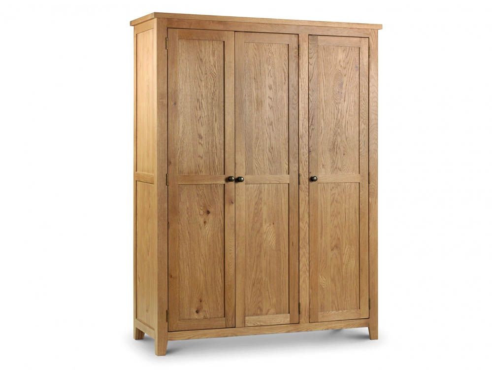 Julian Bowen Julian Bowen Marlborough 3 Door Oak Wooden Fitted Triple Wardrobe (Flat Packed)
