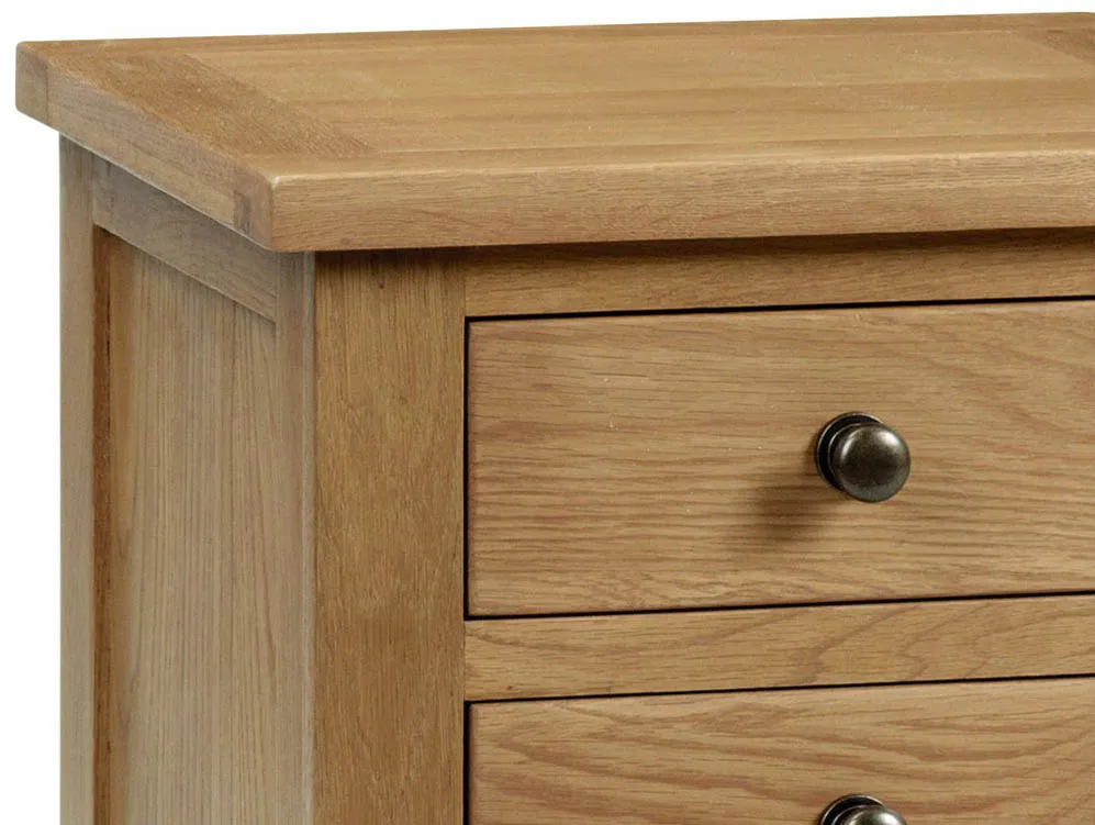 Julian Bowen Julian Bowen Marlborough 3 Drawer Oak Wooden Bedside Table (Assembled)