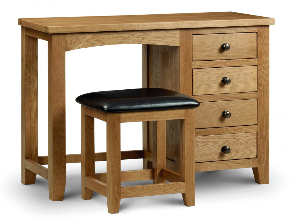 Julian Bowen Julian Bowen Marlborough Single Pedestal Oak Wooden Dressing Table (Assembled)