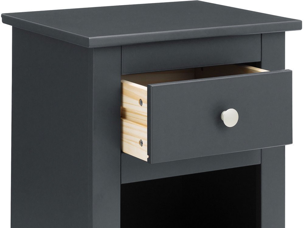 Julian Bowen Julian Bowen Radley Anthracite 1 Drawer Bedside Cabinet (Flat Packed)