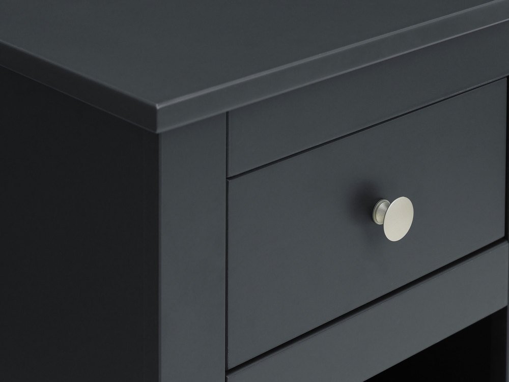Julian Bowen Julian Bowen Radley Anthracite 1 Drawer Bedside Cabinet (Flat Packed)