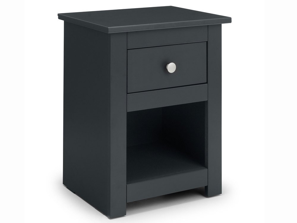 Julian Bowen Julian Bowen Radley Anthracite 1 Drawer Bedside Cabinet (Flat Packed)