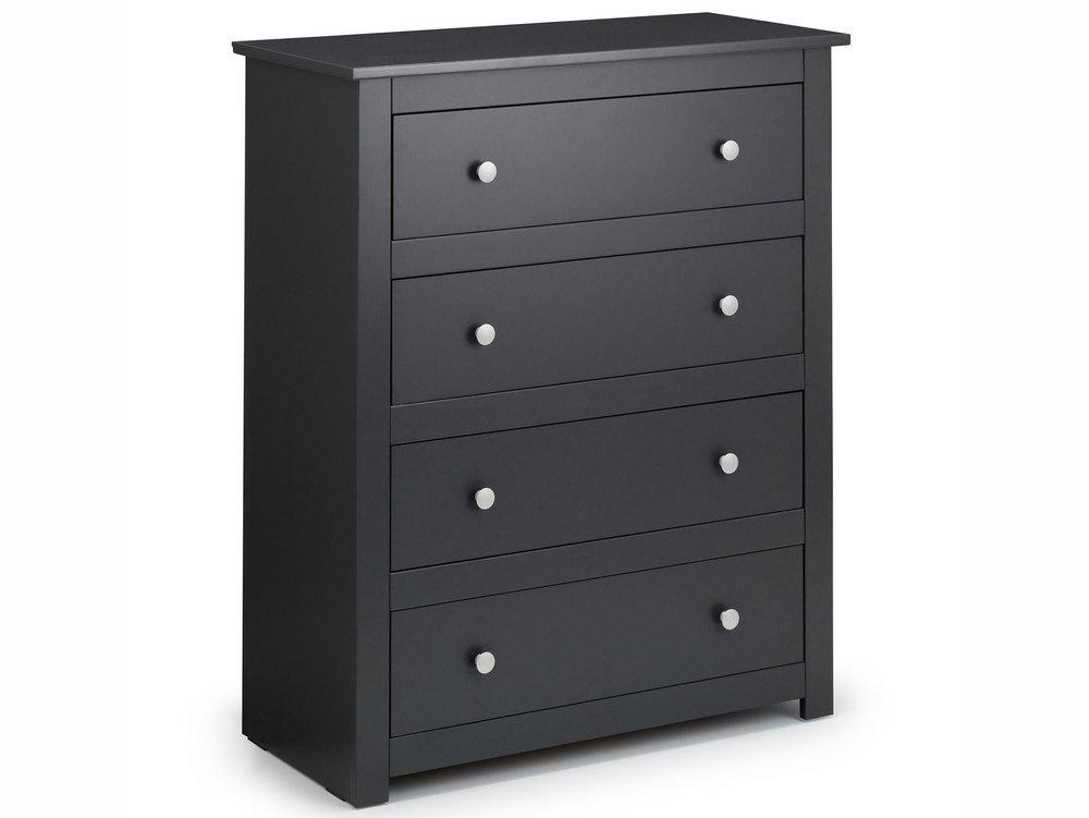 Julian Bowen Julian Bowen Radley Anthracite 4 Drawer Chest of Drawers (Flat Packed)