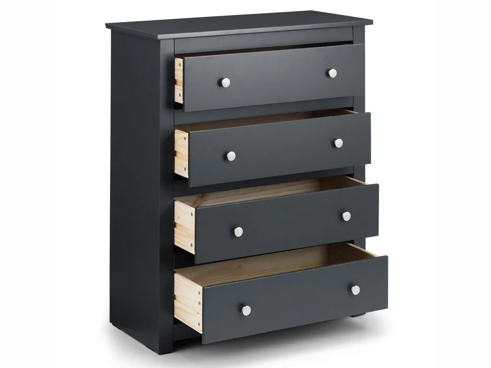 Julian Bowen Julian Bowen Radley Anthracite 4 Drawer Chest of Drawers