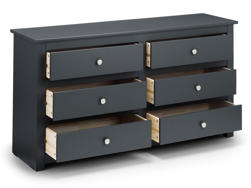 Julian Bowen Julian Bowen Radley Anthracite 6 Drawer Chest of Drawers (Flat Packed)