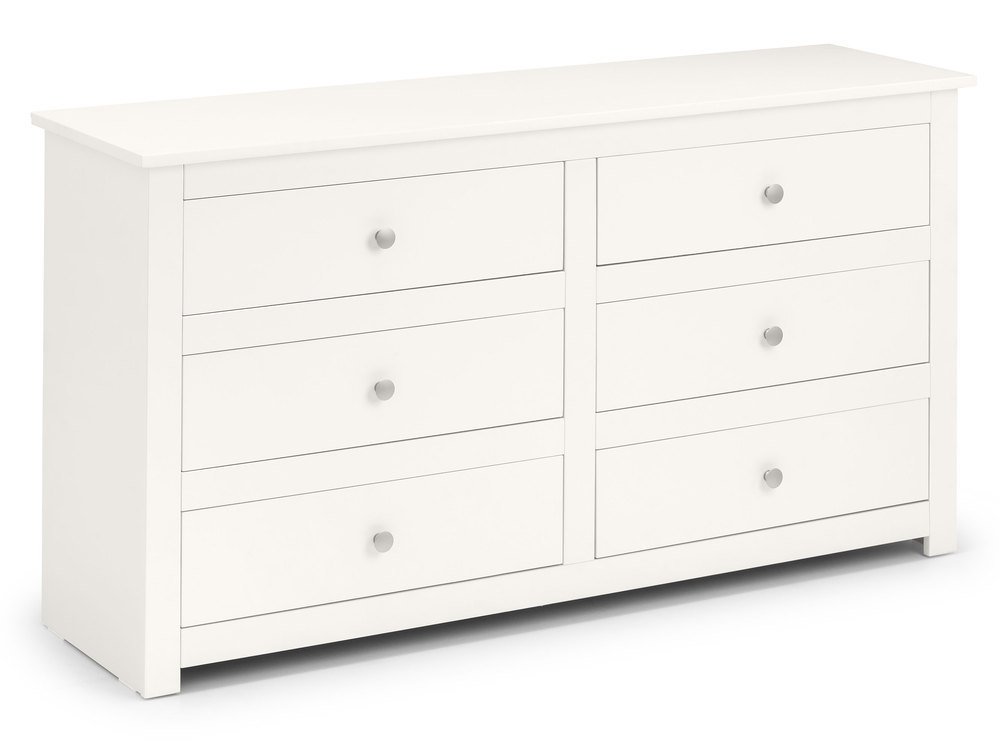 Julian Bowen Julian Bowen Radley Surf White 6 Drawer Chest of Drawers (Flat Packed)