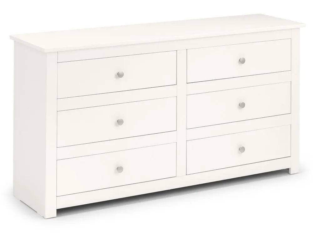 Julian Bowen Julian Bowen Radley Surf White 6 Drawer Chest of Drawers