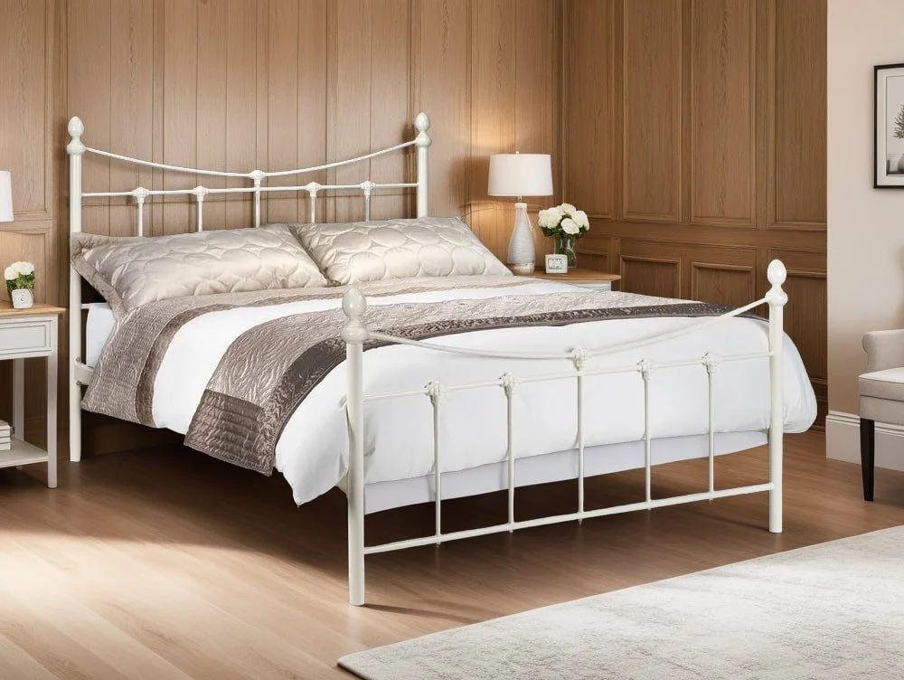 Julian Bowen Julian Bowen Rebecca Stone White Metal Bed Frame