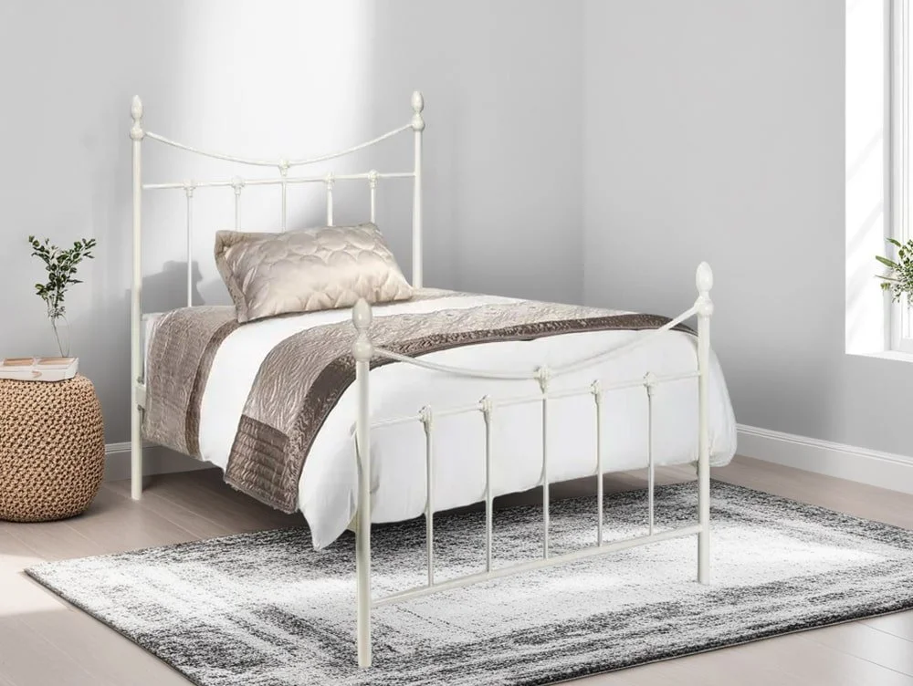 Julian Bowen Julian Bowen Rebecca Stone White Metal Bed Frame