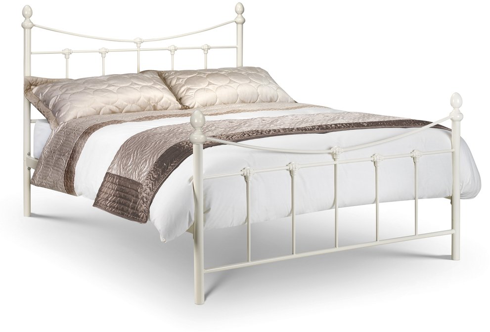 Julian Bowen Rebecca 5ft King Size Stone White Metal Bed Frame Archers Sleepcentre Julian Bowen Rebecca 5ft King Size, White Metal King Single Bed Frame