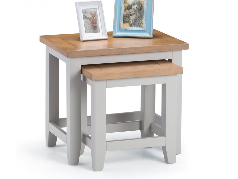 Julian Bowen Julian Bowen Richmond Elephant Grey and Oak Nest of Tables (Assembled)
