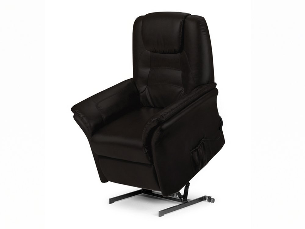 Julian Bowen Julian Bowen Riva Black Faux Leather Rise and Recline Armchair