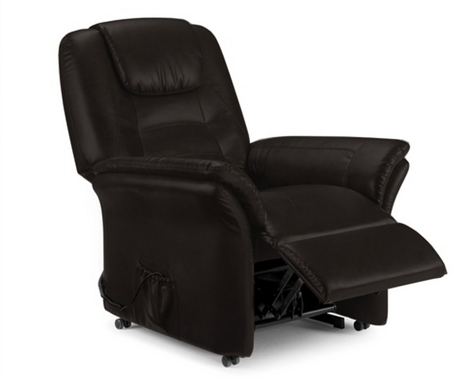 Julian Bowen Julian Bowen Riva Black Faux Leather Rise and Recline Armchair