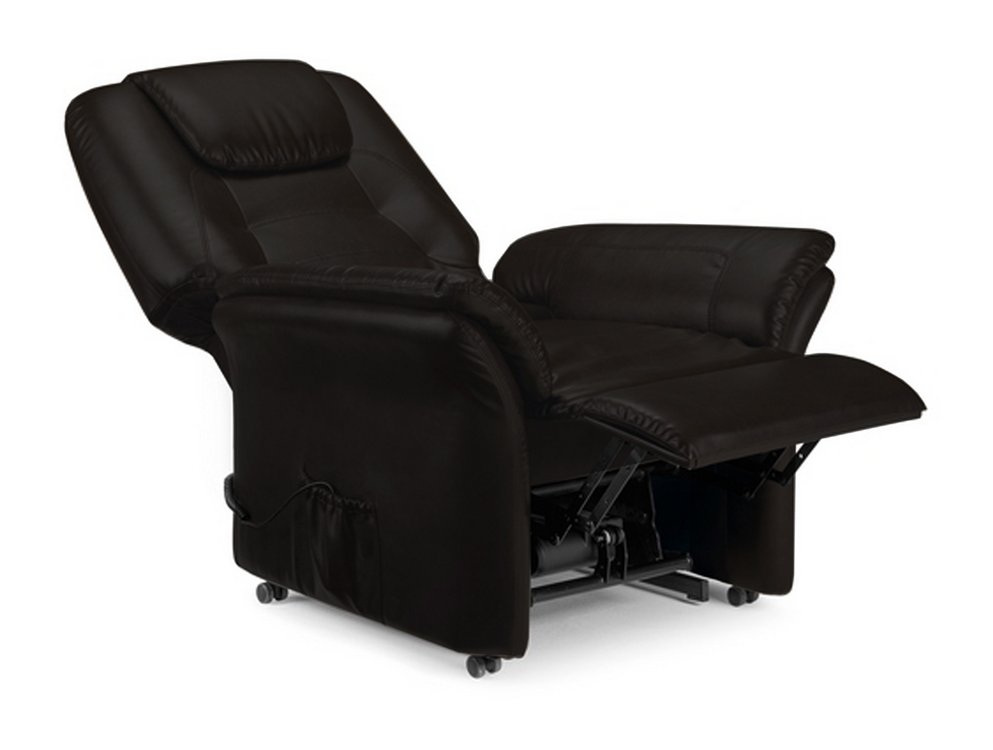 Julian Bowen Julian Bowen Riva Black Faux Leather Rise and Recline Armchair