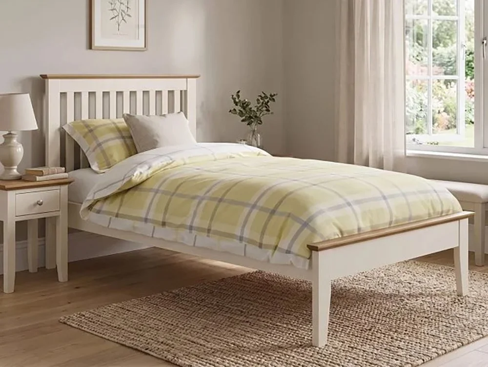 Julian Bowen Julian Bowen Salerno Two Tone Ivory and Oak Wooden Bed Frame