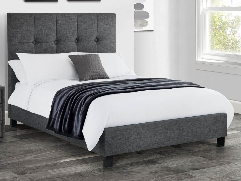 Julian Bowen Julian Bowen Sorrento 4ft6 Double Grey Upholstered Fabric Bed Frame