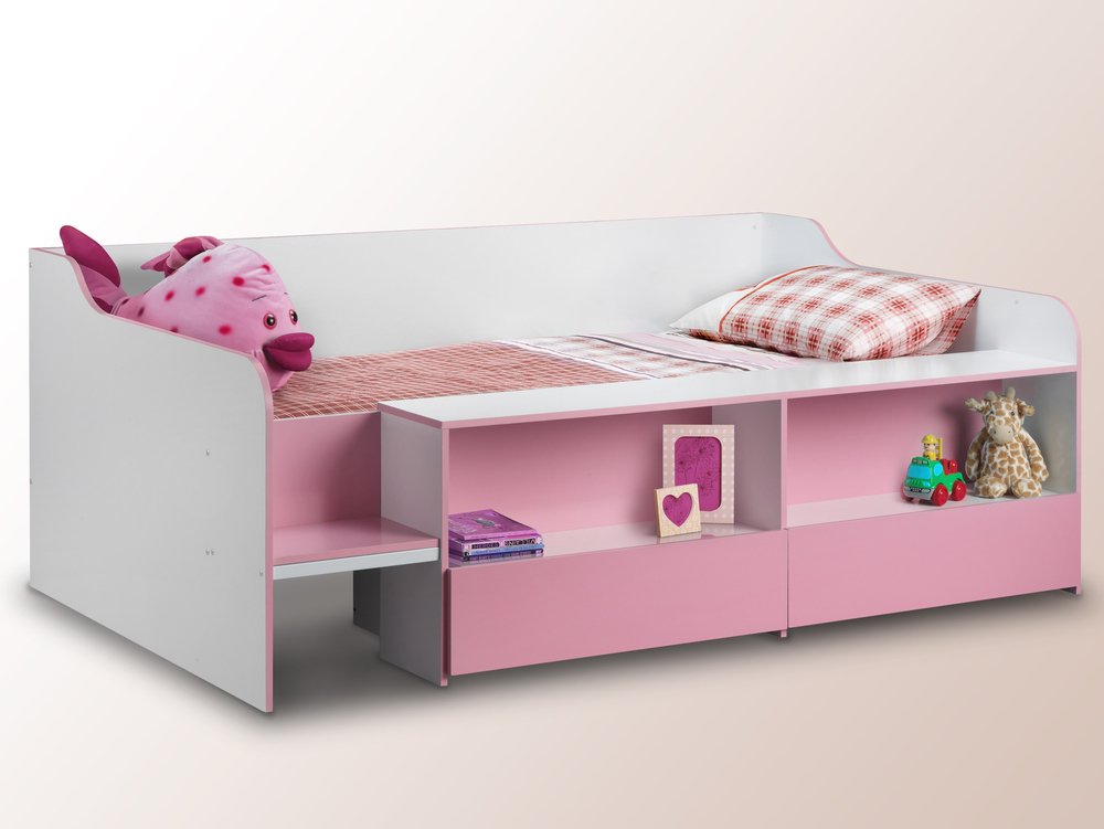 Julian Bowen Julian Bowen Stella 3ft Single Pink and White Cabin Bed Frame