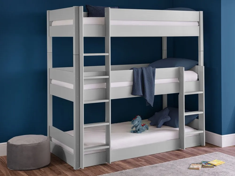 Julian Bowen Julian Bowen Trio 3ft Dove Grey Triple Wooden Bunk Bed Frame