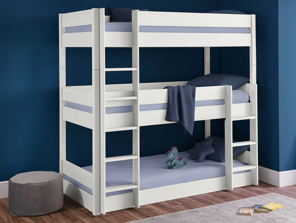 Julian Bowen Julian Bowen Trio 3ft Surf White Triple Wooden Bunk Bed Frame