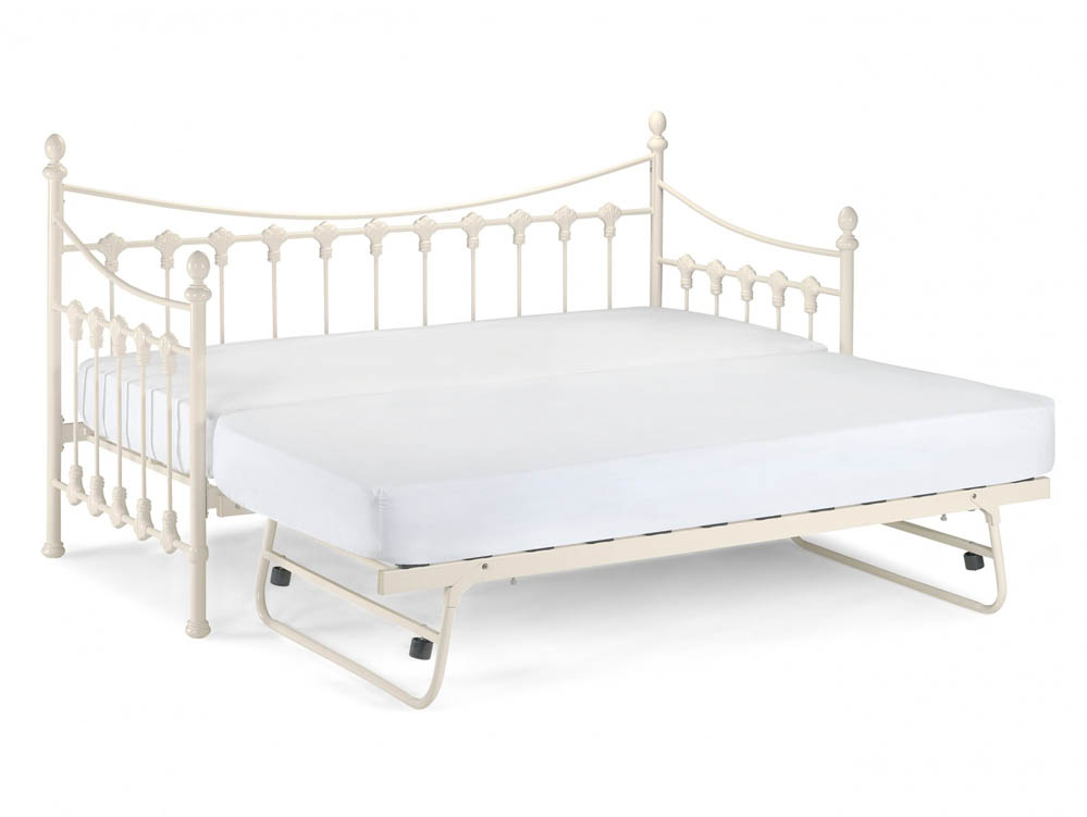 Julian Bowen Julian Bowen Versailles Ivory Metal Day Bed with Guest Bed Frame