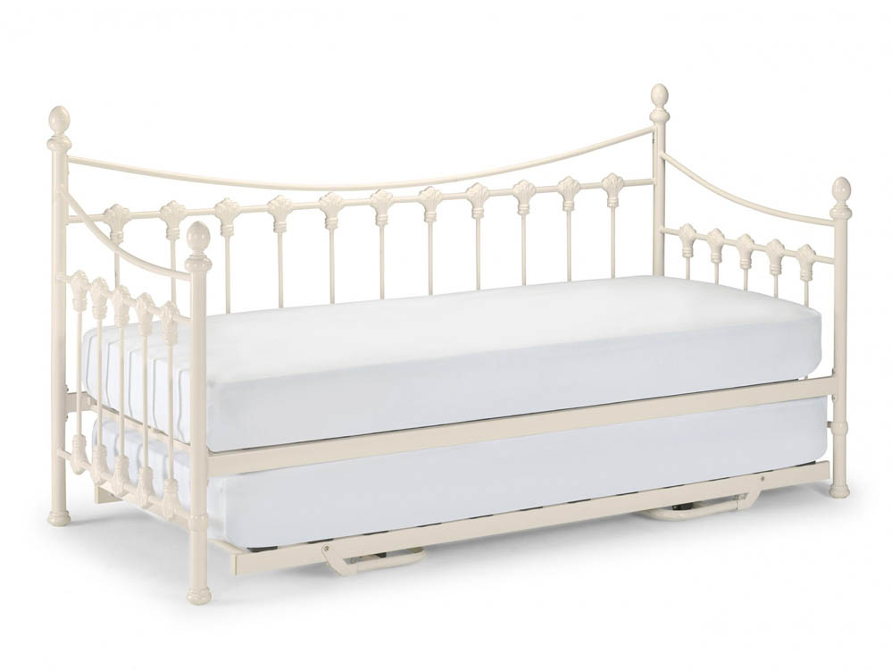 Julian Bowen Julian Bowen Versailles Ivory Metal Day Bed with Guest Bed Frame