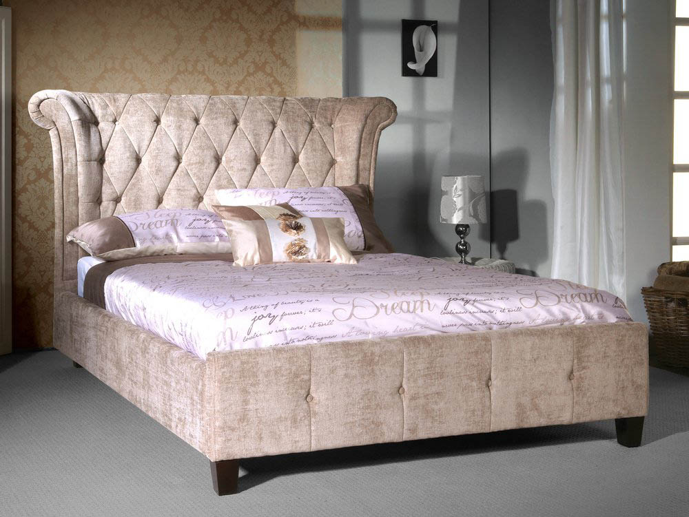 Limelight  Limelight Epsilon 5ft King Size Mink Upholstered Fabric Bed Frame