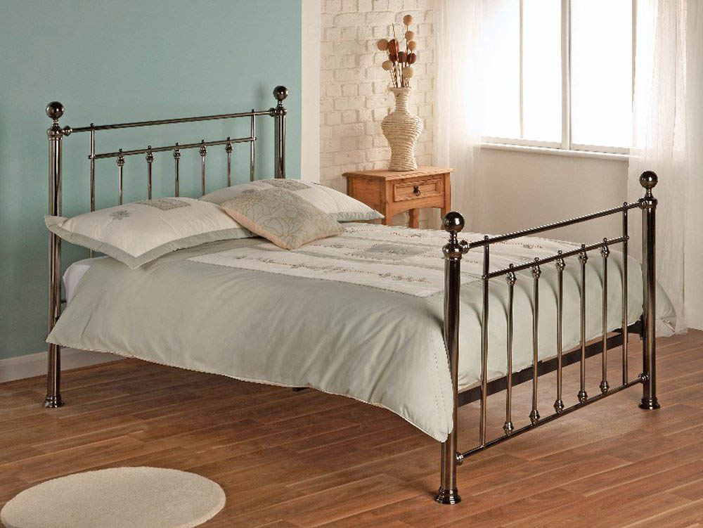 Limelight Libra 4ft6 Double Black Chrome Metal Bed Frame - Archers