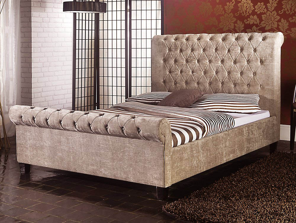 Limelight Limelight Orbit 5ft King Size Mink Velvet Upholstered Fabric Bed Frame