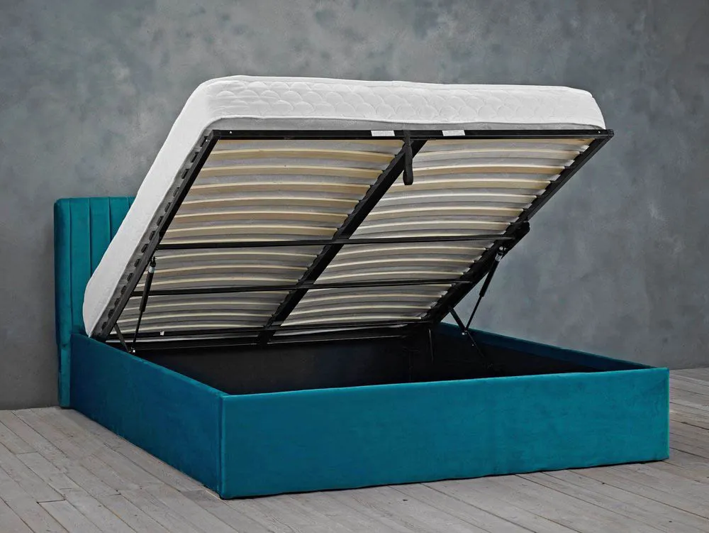 LPD LPD Berlin Teal Velvet Ottoman Bed Frame