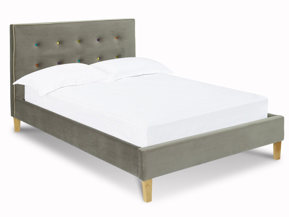 LPD LPD Camden 4ft6 Double Grey Upholstered Fabric Bed Frame