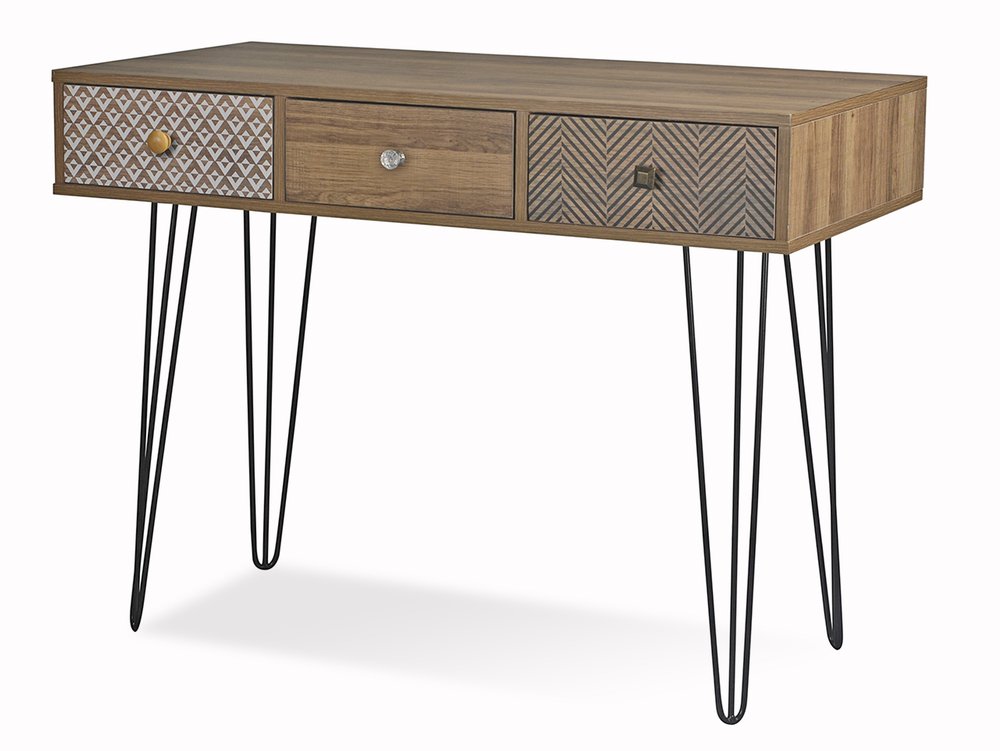 LPD LPD Casablanca Light Walnut Effect 3 Drawer Desk (Flat Packed)