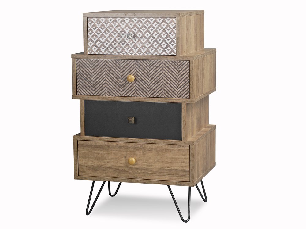 LPD LPD Casablanca Light Walnut Effect 4 Drawer Chest of Drawers (Flat Packed)